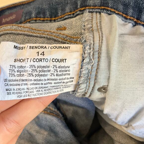 Gloria Vanderbilt Women Amanda Jeans size 14 Short Blue Straight Leg Mid Rise - Picture 9 of 12